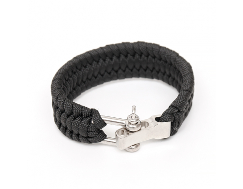 Браслет на руку Survival Paracord (Black) с карабином